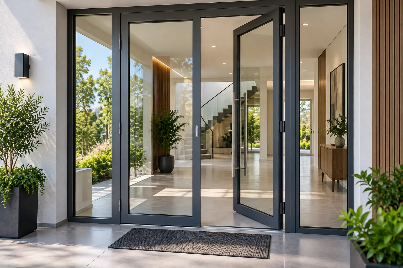 Aluminium entrance door