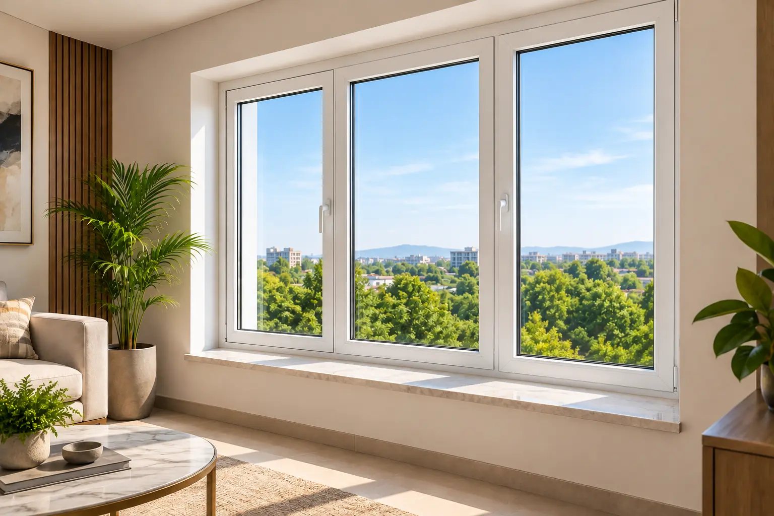 uPVC windows in a bedroom